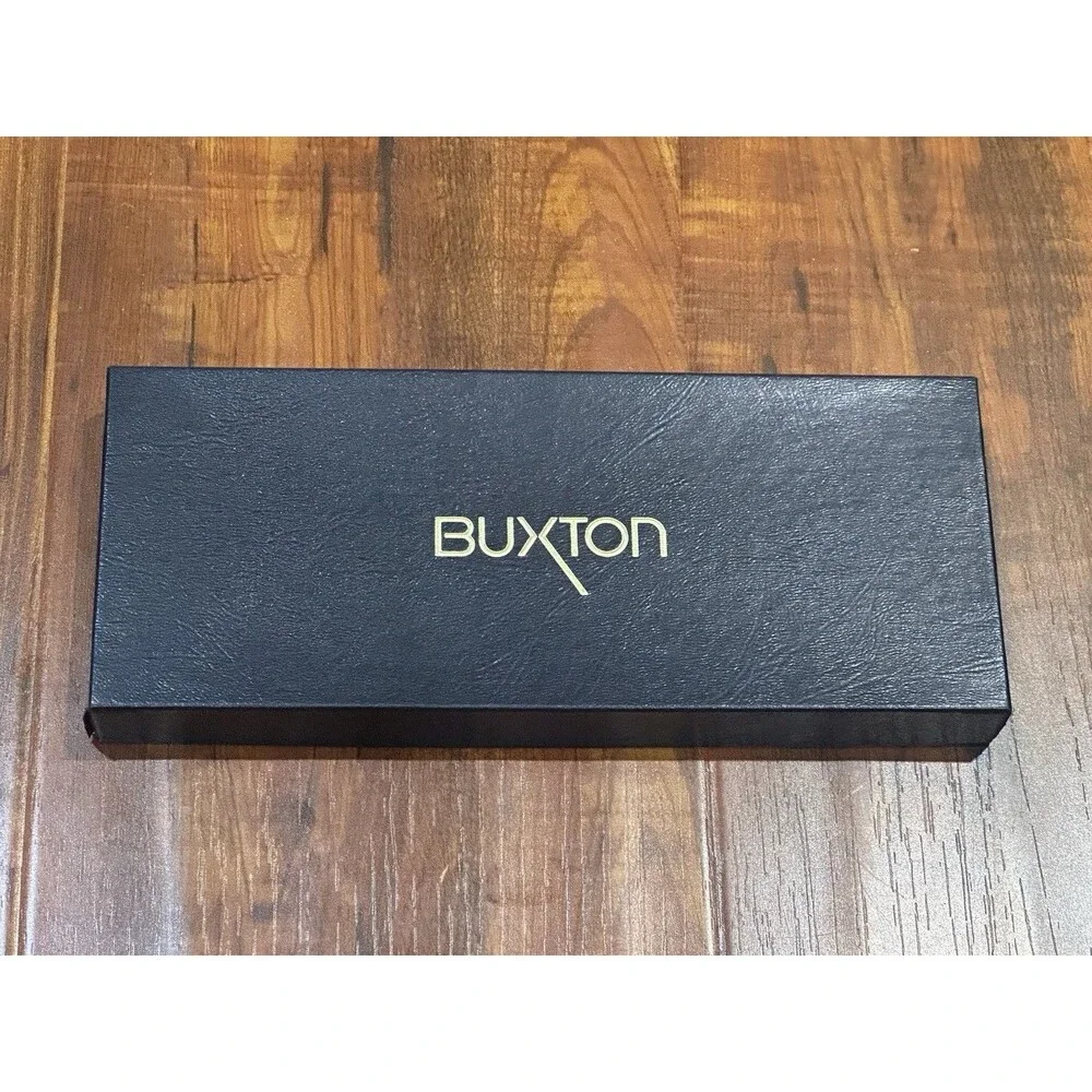 VTG Buxton Ambassador Full Grain Cowhide Leather Brown Bi-Fold Mens Wallet - NOS